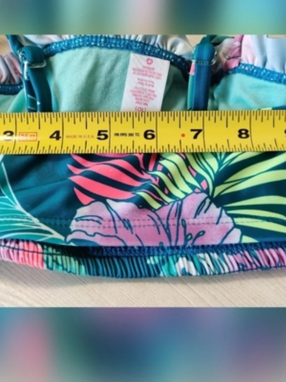 Justice Girls Teal Tropical Bikini Size M(10)